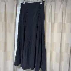 ロングスカート コーデュロイ グレー 編み上げ SHEIN
