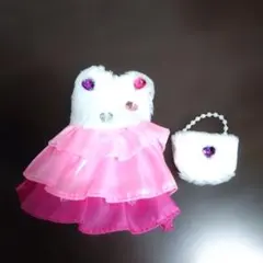 リカちゃん 服 ドレス ファー バッグ セット ピンク
