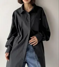 JaVa 胸ポケットつき　サイドスリット　ビックシャツ　長袖　Sサイズ　試着のみ
