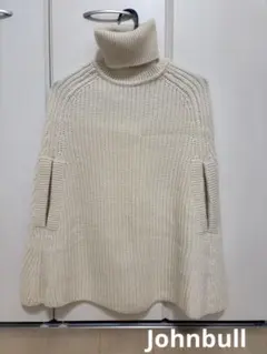 ポンチョ Johnbull アイボリー タートルネック ニット