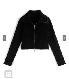 GRL ダブルジップ ラメニットトップス