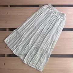 UNIQLO ユニクロ グリーン プリーツスカート ロング