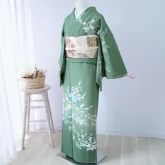 訪問着 4点フルセット a71E 単衣正絹　入学式　結婚式　七五三　お宮参り 訪問着 レンタル おしゃれ 20点 フルセット 正絹 着物 花 紫系