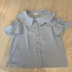 【美品】JenniLove 水色オフショルダー半袖シャツ