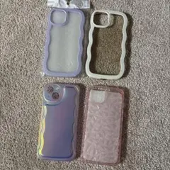 iPhone14 ケース 4個セット 波形エッジ