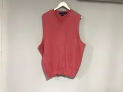 本物ポロゴルフラルフローレンコットンニットVネックロゴ刺繍ジレベストメンズL