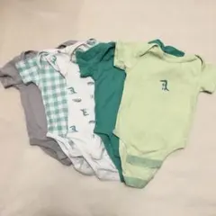 【値下】agabangベビーオーガニックコットン半袖ボディスーツ 5枚組6～9M