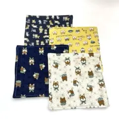 4重ガーゼハーフハンカチ4枚セット(7)