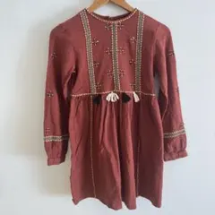 Zara Kids 刺繍入り赤ワンピース 11/12