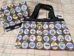 ア*マ様 新品 レスポートサック 犬柄 ドッグ ポーチ付き ライトブルー 