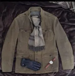 ラルフローレン パープルレーベル M‐65 レザージケットXL クリーニング済