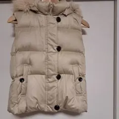 Ralph Lauren リアルファー付 ダウンベスト ベージュ - メルカリ