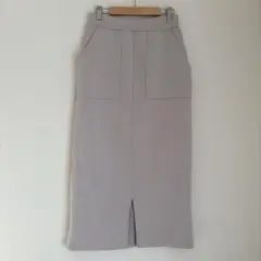 タイトスカート グレー　M スリット　スウェット　ナロースカート　ストレッチ