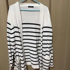 COMME CA ISM M 長袖カーディガン ストライプ