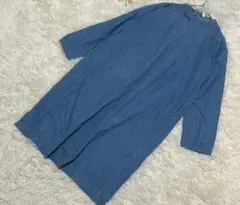 長袖　ロングワンピース　M〜L デニム風　かわいい　おしゃれ