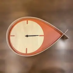 Tears Clock W 木目とオレンジ　箱付き