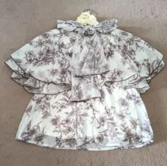 ナイスクラップ ビックケープ シフォンブラウス ジュイ柄 F