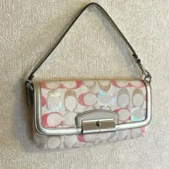 COACH ハンドルバッグ セカンドバッグ シグニチャー スパンコール
