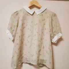 earth music&ecology 花柄 半袖ブラウス