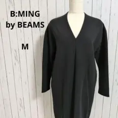 B:MING by BEAMS☆ニットワンピース　M　Vネック　黒　長袖　ひざ丈のサムネイル