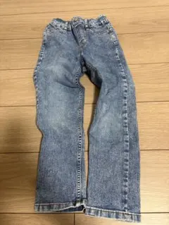 GU デニムストレートパンツ 120サイズブルー子供