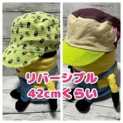 ベビー帽子　42cm 男の子　リバーシブル　フタフタ　つば付き　グリーン　f8のサムネイル