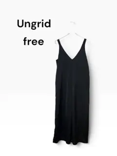 상태좋음 Ungrid アングリッド オールインワン サロペット 黒 F スカート見え