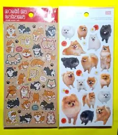 柴犬 ポメラニアン シール ステッカー 2シートセット