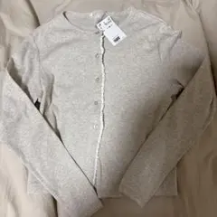 2026年秋物　H&M 長袖 リブカーディガン ベージュ
