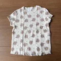 ZARA 花柄キッズTシャツ（白・ピンク）　サイズ3〜4years