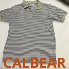 CAL Bear カルベアー スリットネック ポロシャツ サイズL ロゴ刺繍