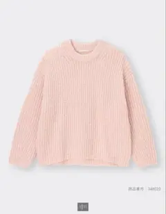 GU パフィータッチローゲージクルーネックセーター S