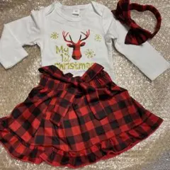 クリスマス コスチューム トナカイベビー 女の子 80 ロンパース　スカート