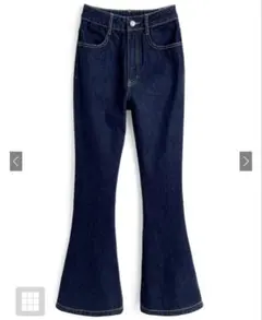 GRL ハイウエストフレアデニムパンツ［fo2243］インディゴ