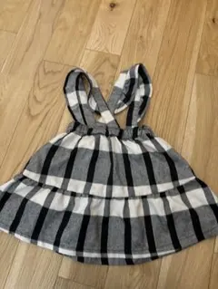 黒白チェック ジャンバースカート