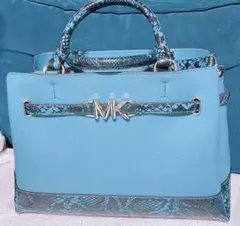 まさみ様専用★Michael Kors 青色 ヘビ柄 ハンドバッグ