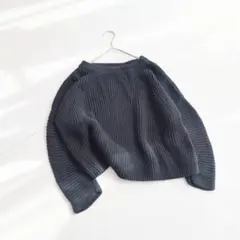 ラルフローレン　クロップド　コットンニット　短丈　ブラック　M A13