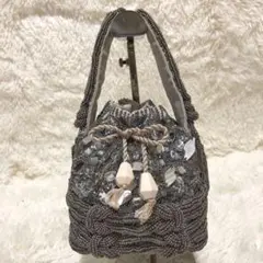 極美品✨ジャマンピュエッシュ スパンコール ハンドバッグ シルバー系のサムネイル