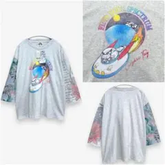 【ScoLar】花ネコ袖切替 フクミン/モケ宇宙大冒険 カットソー タグ付未使用のサムネイル