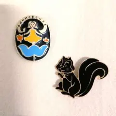 ヴィンテージブローチ 2点セット ソ連 東欧 親指姫 リス エナメル レトロ