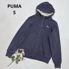 プーマ PUMA フード付き ボア ジップアップパーカー ユニセックス ネイビー