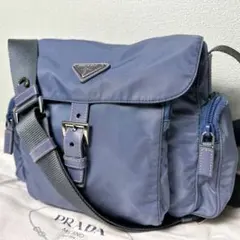 極美品/希少カラー✨プラダ ショルダーバッグ ブルー クロスボディ NERO
