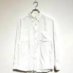 UNIQLO 白　シンプル　無地　メンズ　Mサイズ　シャツ　長袖　ボタンダウン