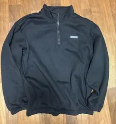 ブラック ハーフジップ トレーナー　裏起毛