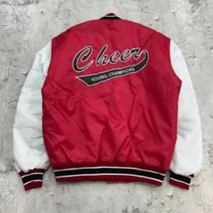 USA製　DeLONG　ヴィンテージスタジャン　古着　レッド　ホワイト　S