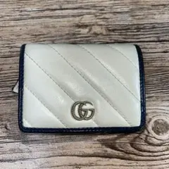 希少✨GUCCI グッチ レザー二つ折り財布　GG マーモント　キルティング