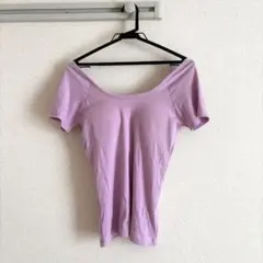 ANAP カップ付き 半袖 リブカットソー パープルのサムネイル