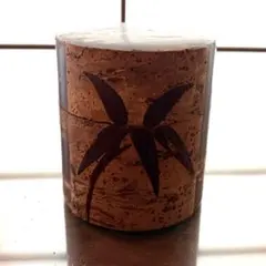 桜皮細工 茶筒 笹模様