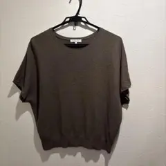 GLOBAL WORK 半袖ニット Lサイズ カーキ