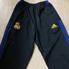 美品レアル・マドリードジャージパンツBLACK×GOLD×ミステリックブルーXL